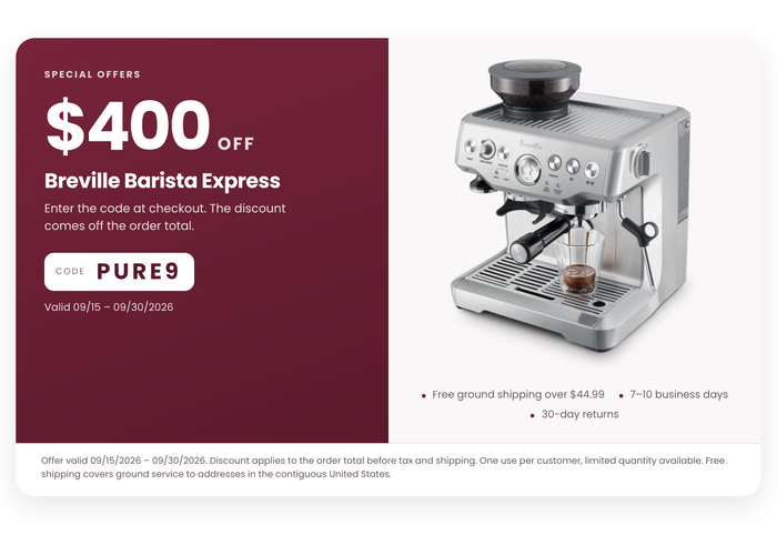 Breville Barista Express Espresso Machine (PURE9)